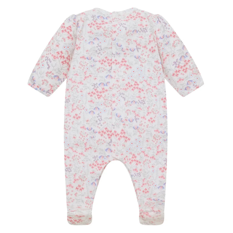 Rear view of the Emile et Rose lacey babygrow.