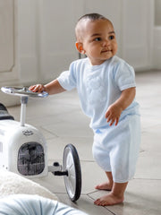 Baby boy wearing the Emile et Rose lennox shorts set.