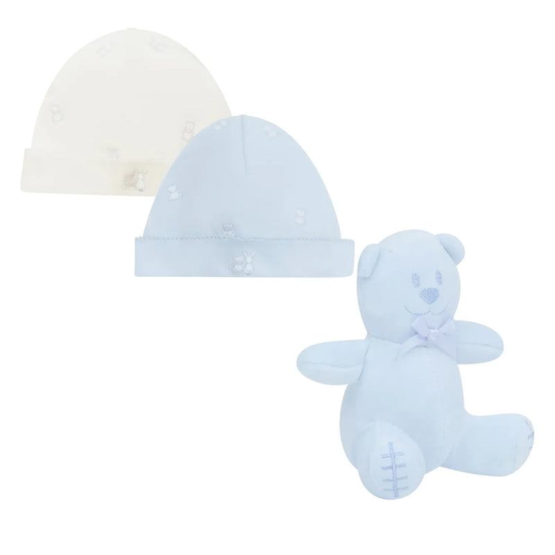 Emile et Rose linden gift set with matching blue bunny.