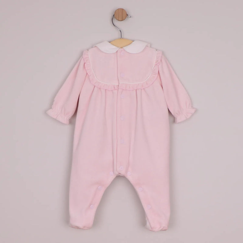 Back of the Emile et Rose pink maddy babygrow.