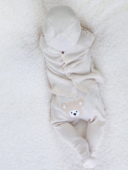 Emile et Rose marco leg warmer set with teddy bear design on the back.