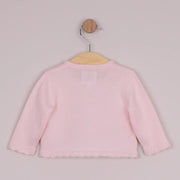 Back of the Emile et Rose pink margot knitted cardigan.