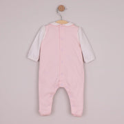 Back of the Emile et Rose pink maya babygrow.
