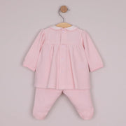 Back of the Emile et Rose pink michelle leg warmer set.