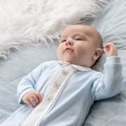 Closer view of the Emile et Rose miles babygrow.