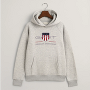 GANT grey archive shield hoodie - 806784.