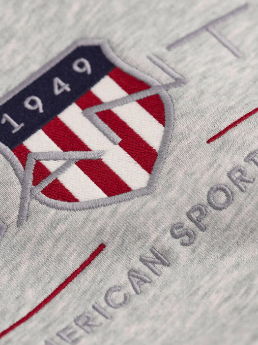 Closer look at the GANT archive shield hoodie.