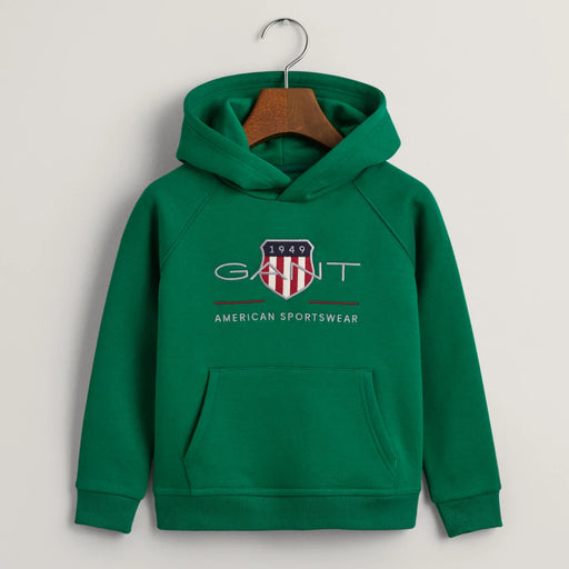 GANT green archive shield hoodie - 806784.