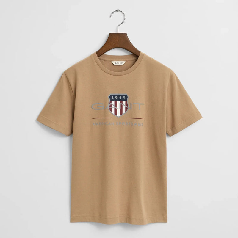 GANT boy's dark khaki archive shield t-shirt - 905229.