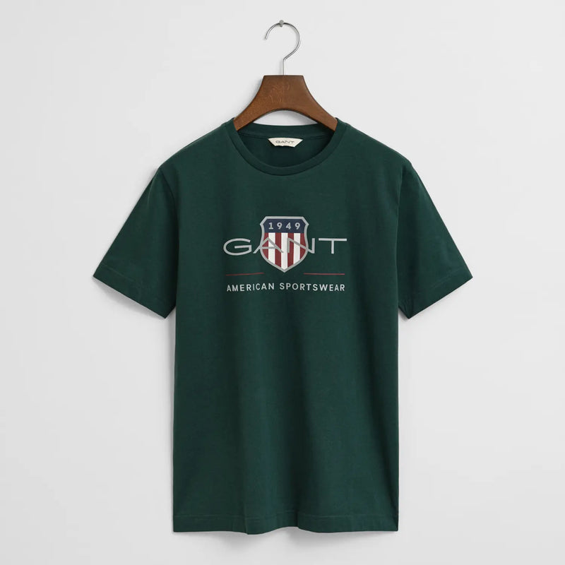 GANT boy's tartan green archive shield t-shirt - 905229.