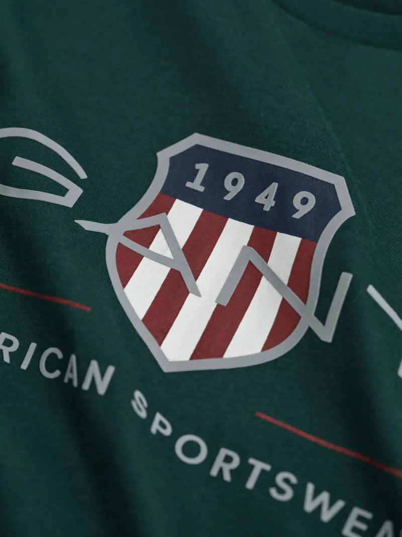 Closer look at the GANT archive shield t-shirt.