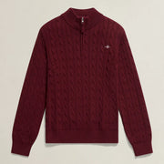 cable knit sweater - Burgundy