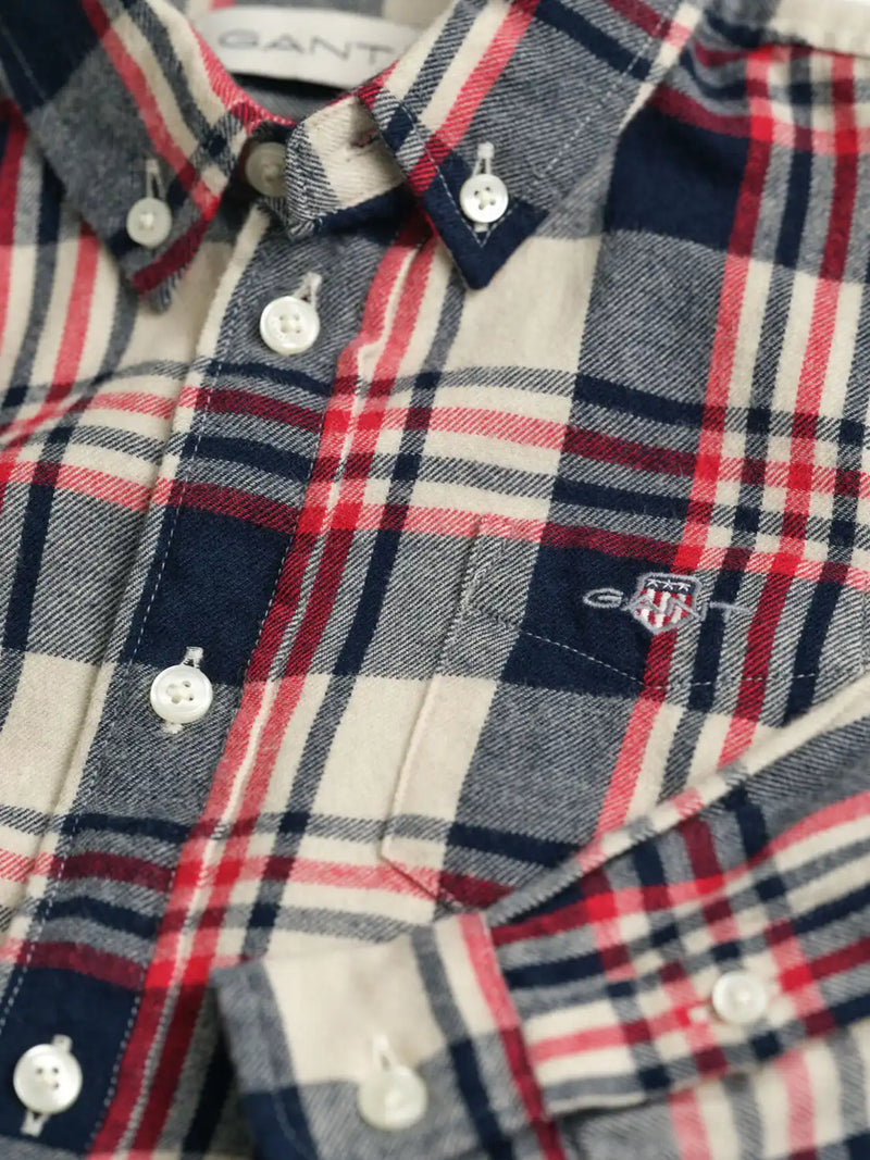 Closer look at the GANT checked shirt.