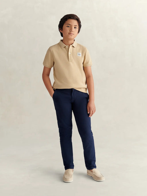 Closer look at the GANT chinos showing detail of the logo tab on the back pocket.