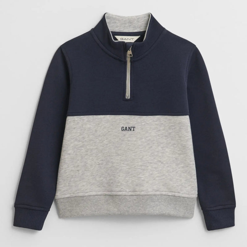 GANT light grey melange colourblock sweatshirt - 806803.