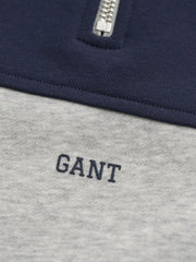 Closer view of the GANT colourblock sweatshirt.