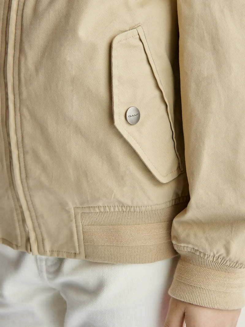 Closer view of the GANT harrington jacket.