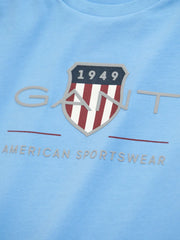 Closer look at the GANT long sleeve archive shield t-shirt.