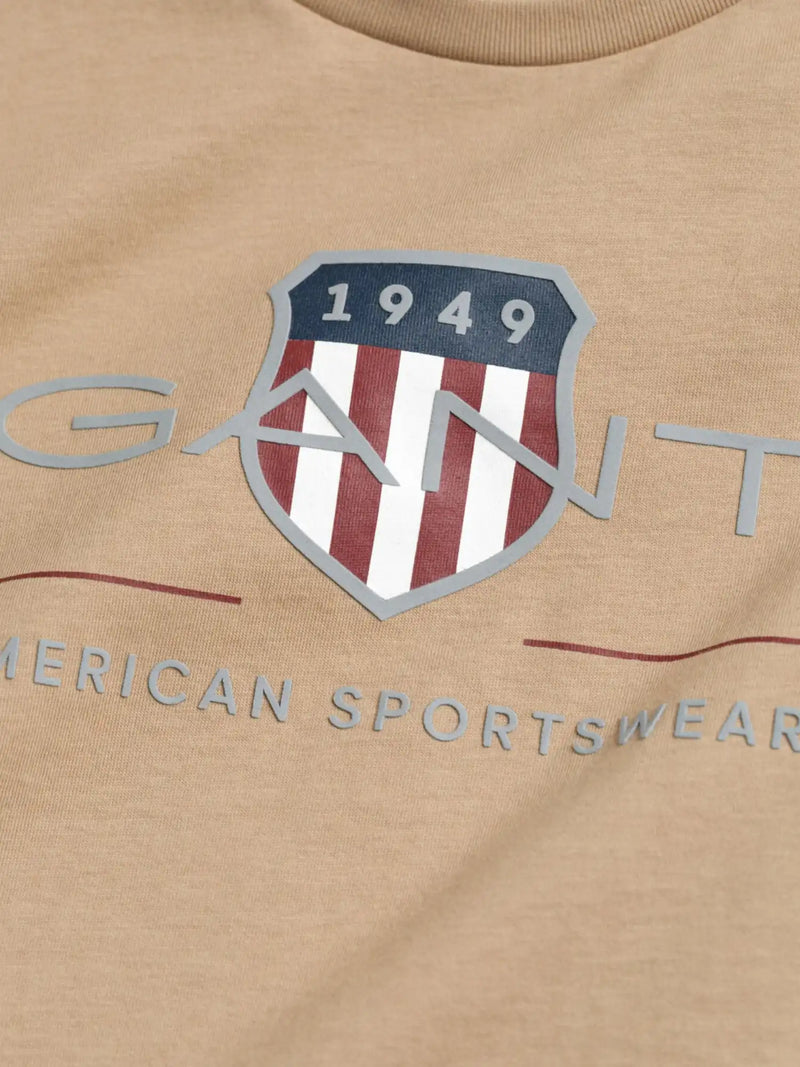 Closer look at the GANT long sleeve archive t-shirt.