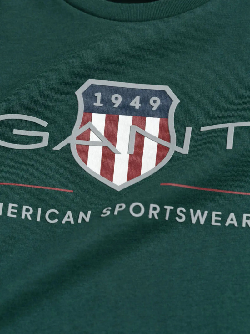 Closer look at the GANT long sleeve archive t-shirt.