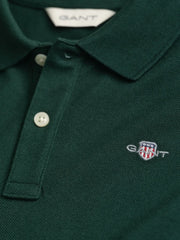 Closer view of the GANT long sleeve polo shirt.