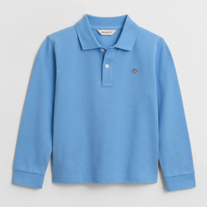 GANT dream blue long sleeve polo shirt - 802550.