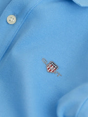 Closer view of the GANT long sleeve polo shirt.