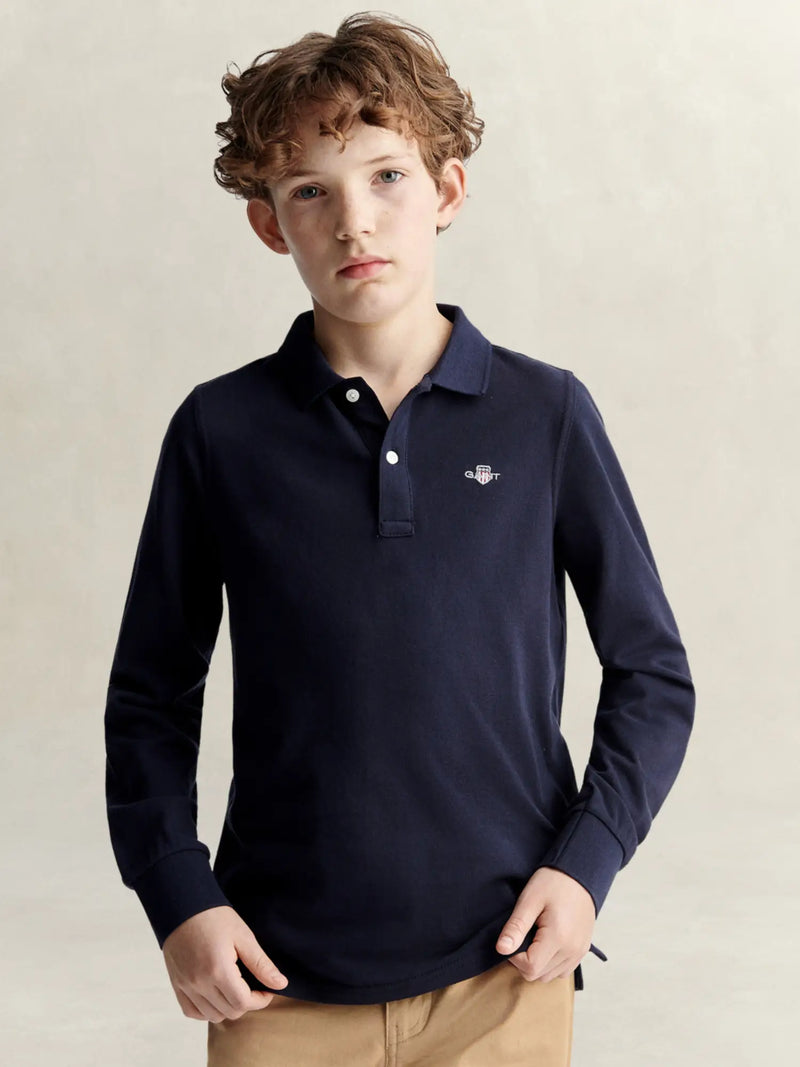 GANT L/S Rugby Shirt - Navy
