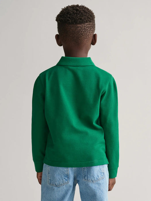 Back of the GANT green l/s rugby shirt.