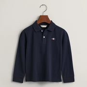 GANT navy long sleeve rugby shirt - 802550.