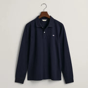 GANT navy l/s rugby shirt - 905707.