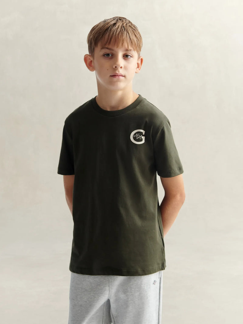 GANT new haven t-shirt, modelled by boy.