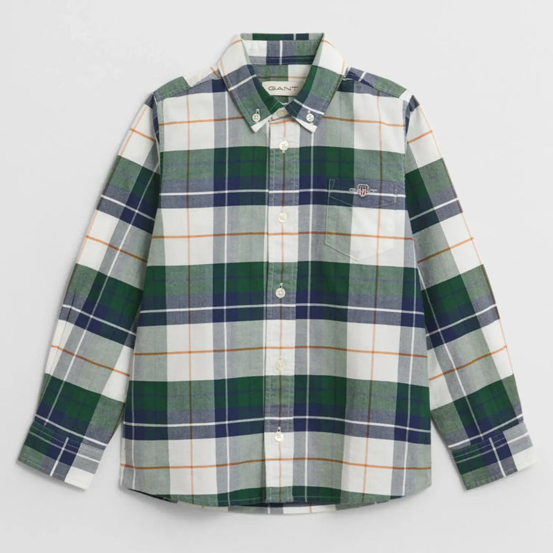GANT forest green oxford checked shirt - 830446.