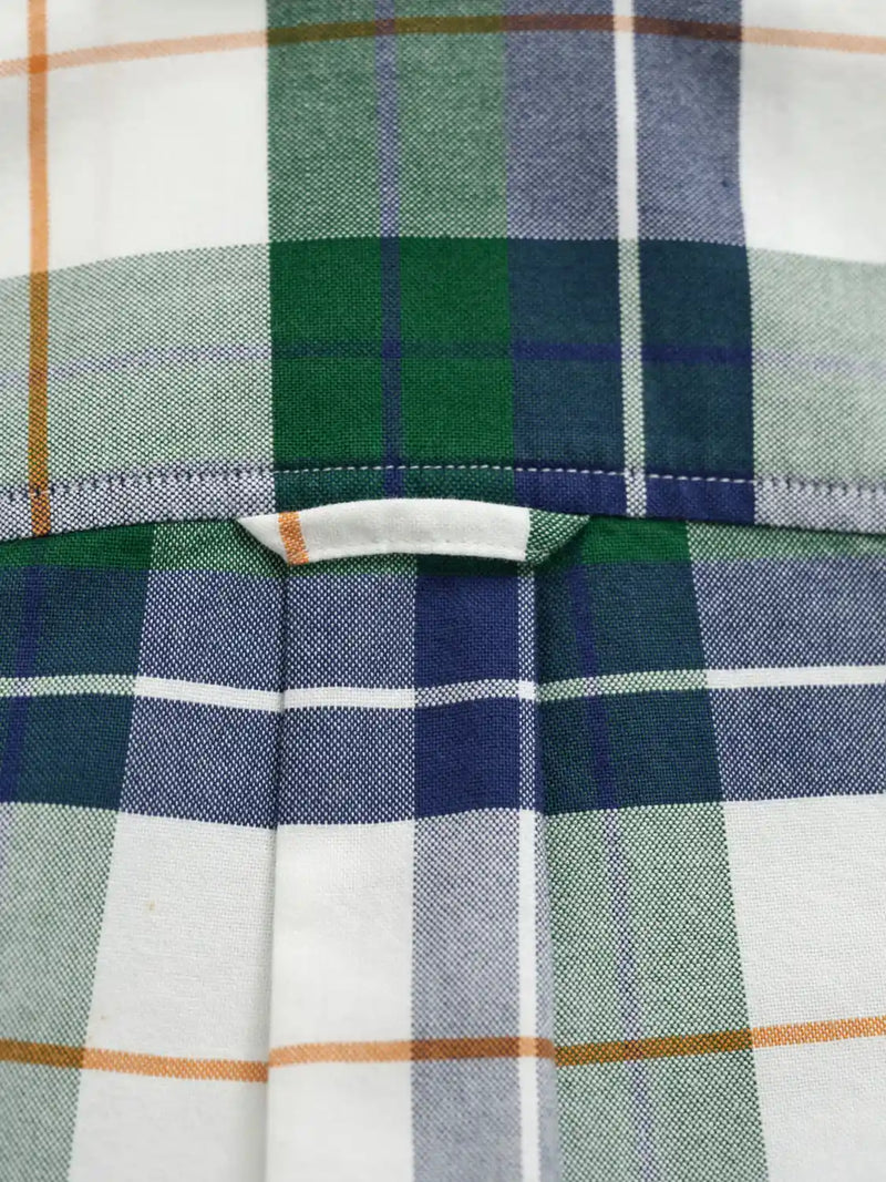 Rear view of the GANT oxford checked shirt.