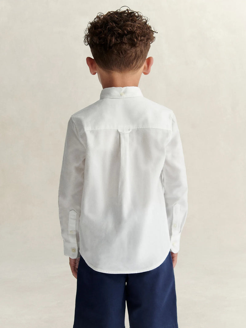 Back of the Gant white Oxford shirt.