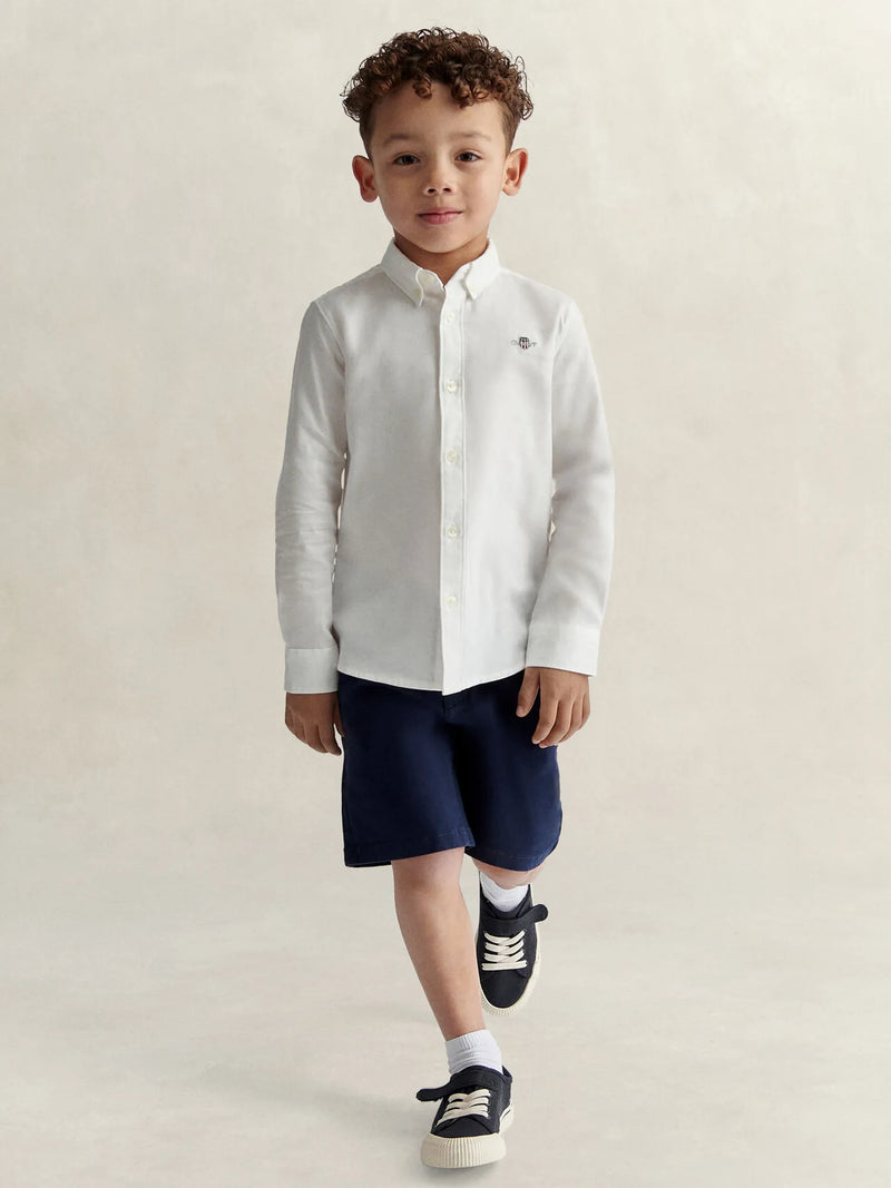 GANT white oxford shirt, modelled by boy.