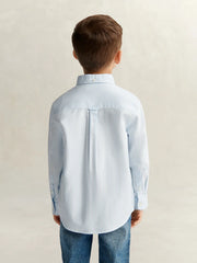 Back of the GANT pinstripe oxford shirt.