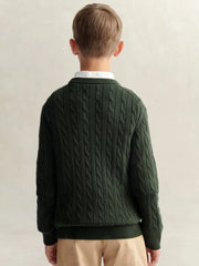 Back of the GANT green shield sweater.