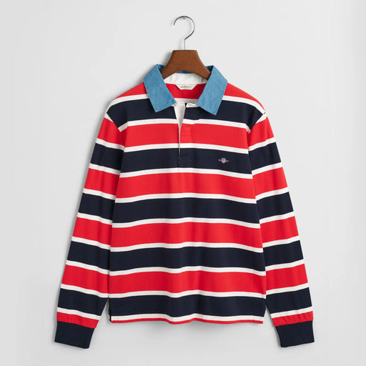 GANT boy's navy striped rugby shirt - 805696.