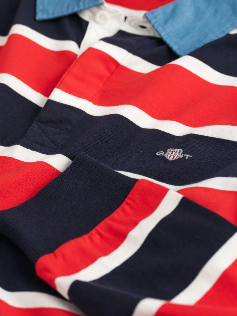 GANT Striped Rugby Shirt - Navy