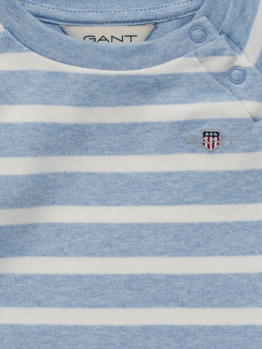 Closer view of the GANT striped sweater.