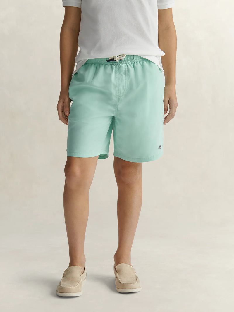 Closer look at the GANT swim shorts.