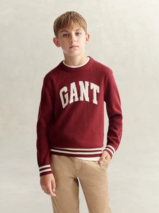 GANT varsity sweater, modelled by boy.