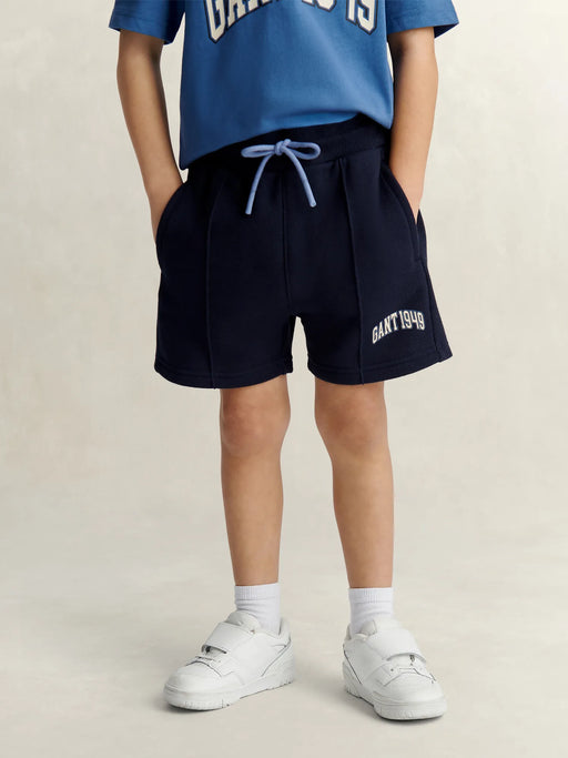 Closer view of the GANT varsity track shorts.