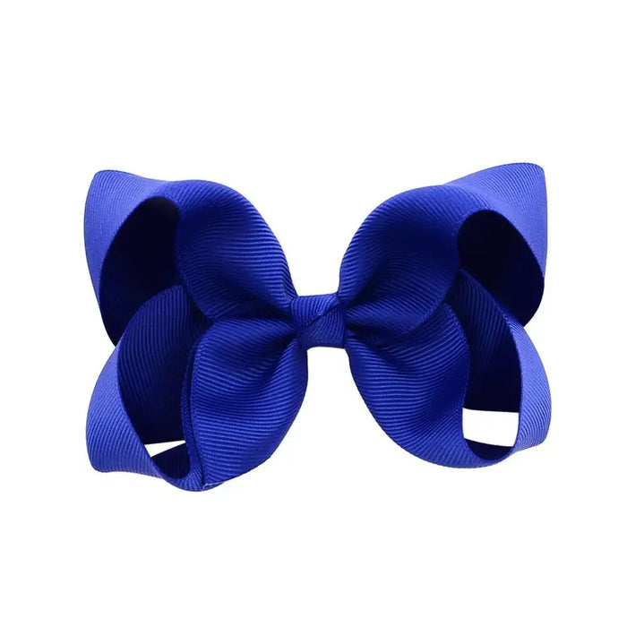 Girl's Ribbon Bow Clip - Royal Blue