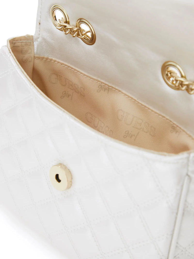 Closer look at the Guess quilted bag.
