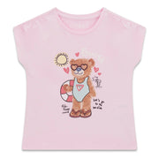 Guess girl's teddy bear print t-shirt.