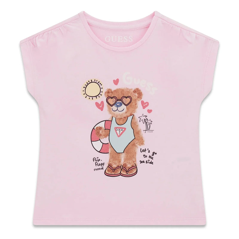 Guess girl's teddy bear print t-shirt.