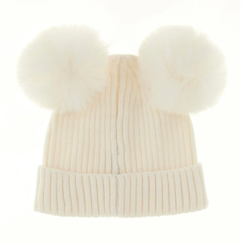 Rear view of the Guess bobble hat.