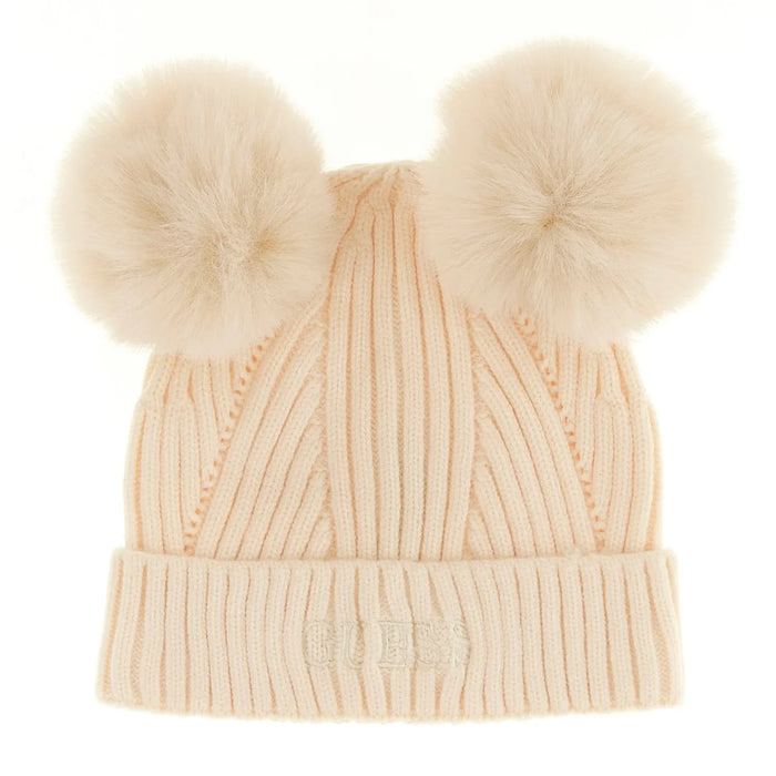 Guess cream bobble hat - j3bz04.